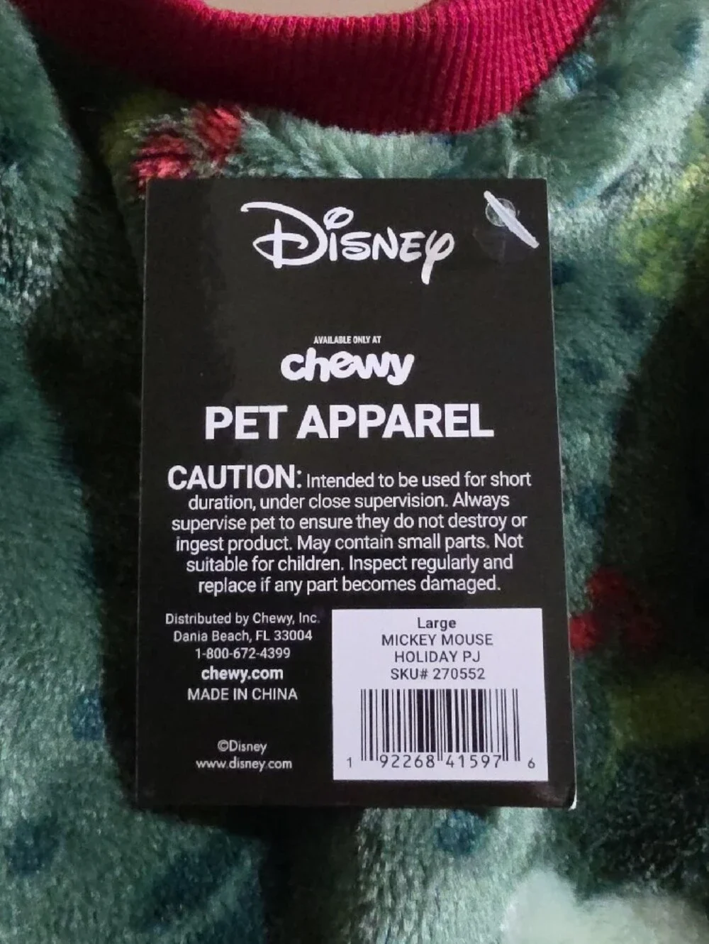 Disney Mickey Mouse Holly Christmas Dog & Cat Pajamas